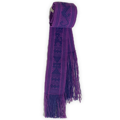 Hand woven purple belt 163x7.5 cm