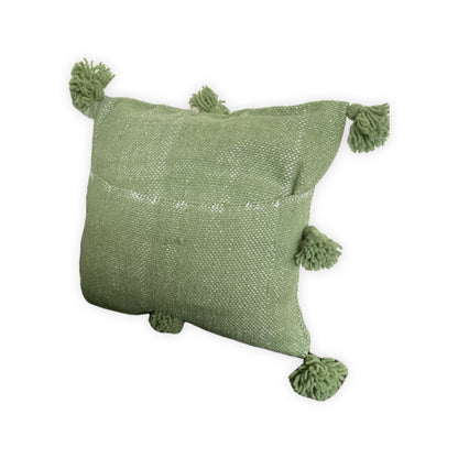 Set of two hand-woven pillow cases in light green